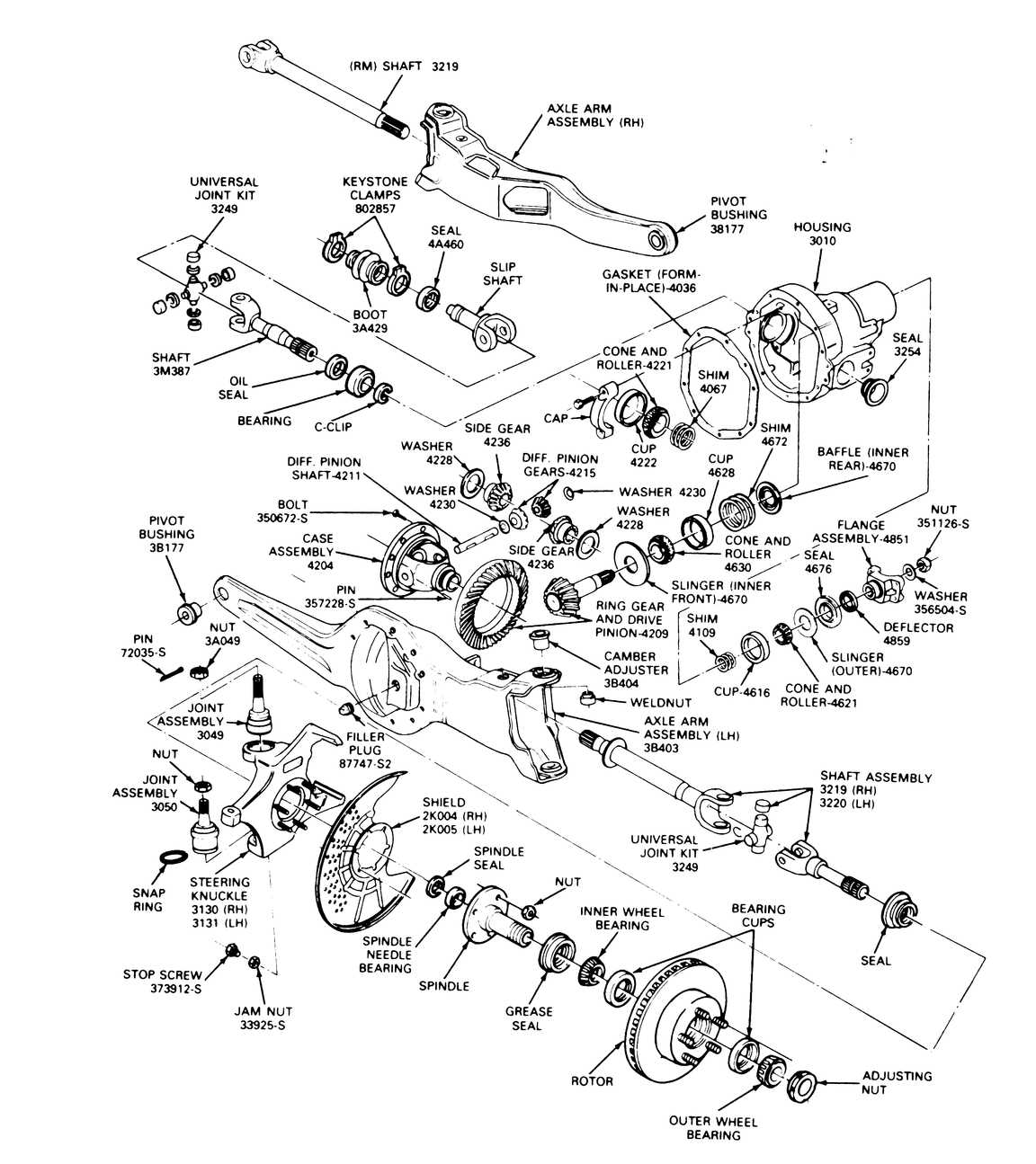 A Comprehensive Diagram Of Front Axle Parts For Ford F250 4x4