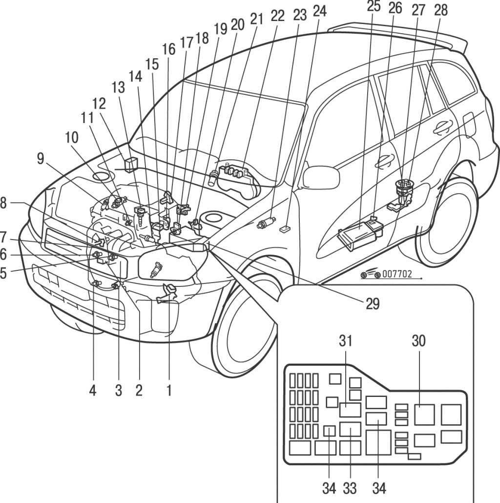 A Detailed Diagram Of Toyota RAV4 2002 Parts